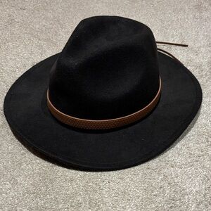 Black Hat with Brown Band